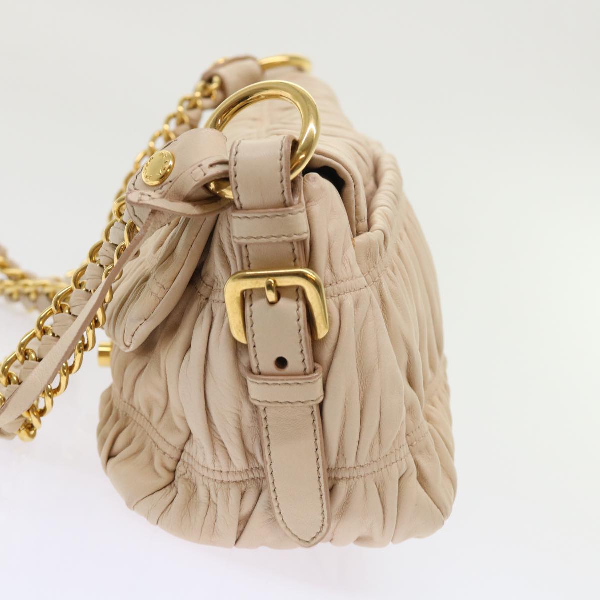 PRADA Chain Shoulder Bag Leather Pink  bs6657