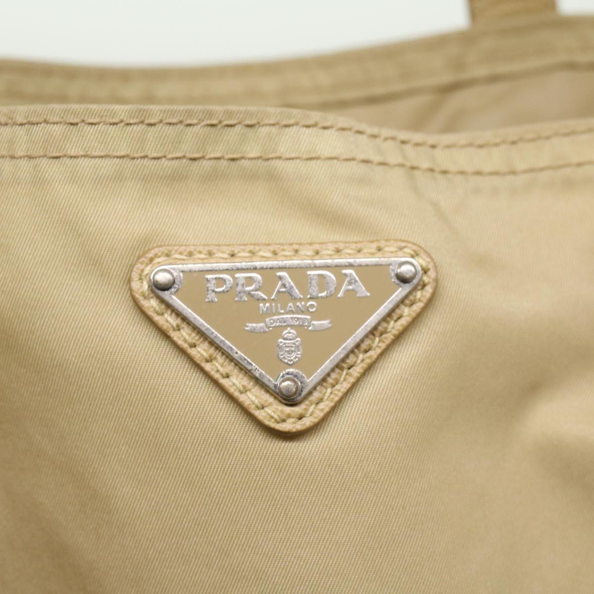 PRADA Tote Bag Nylon Beige  bs6674