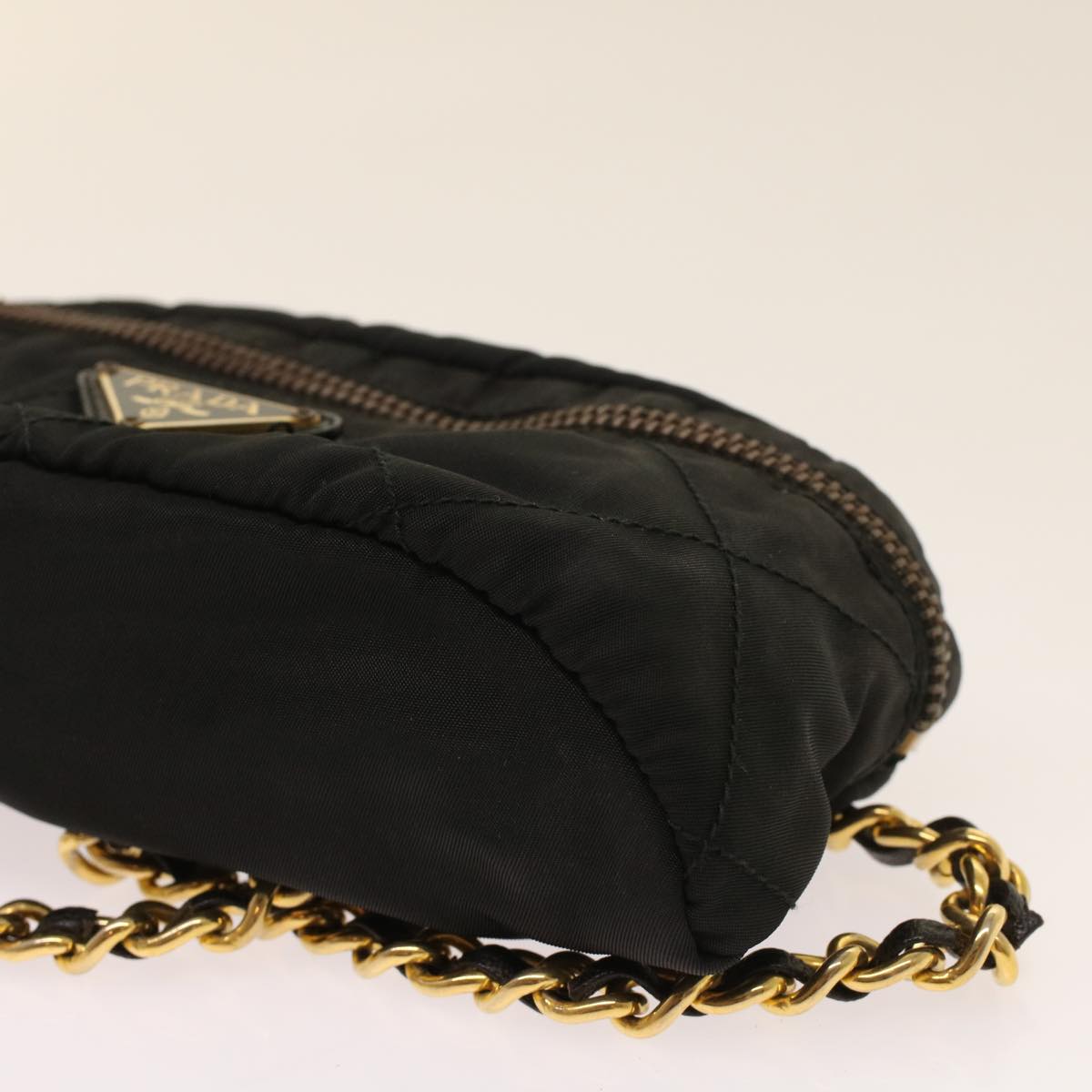 PRADA Chain Shoulder Bag Nylon Black  bs6812