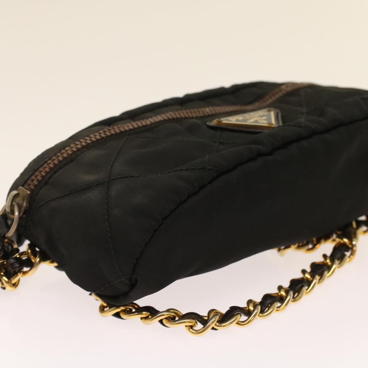 PRADA Chain Shoulder Bag Nylon Black  bs6812