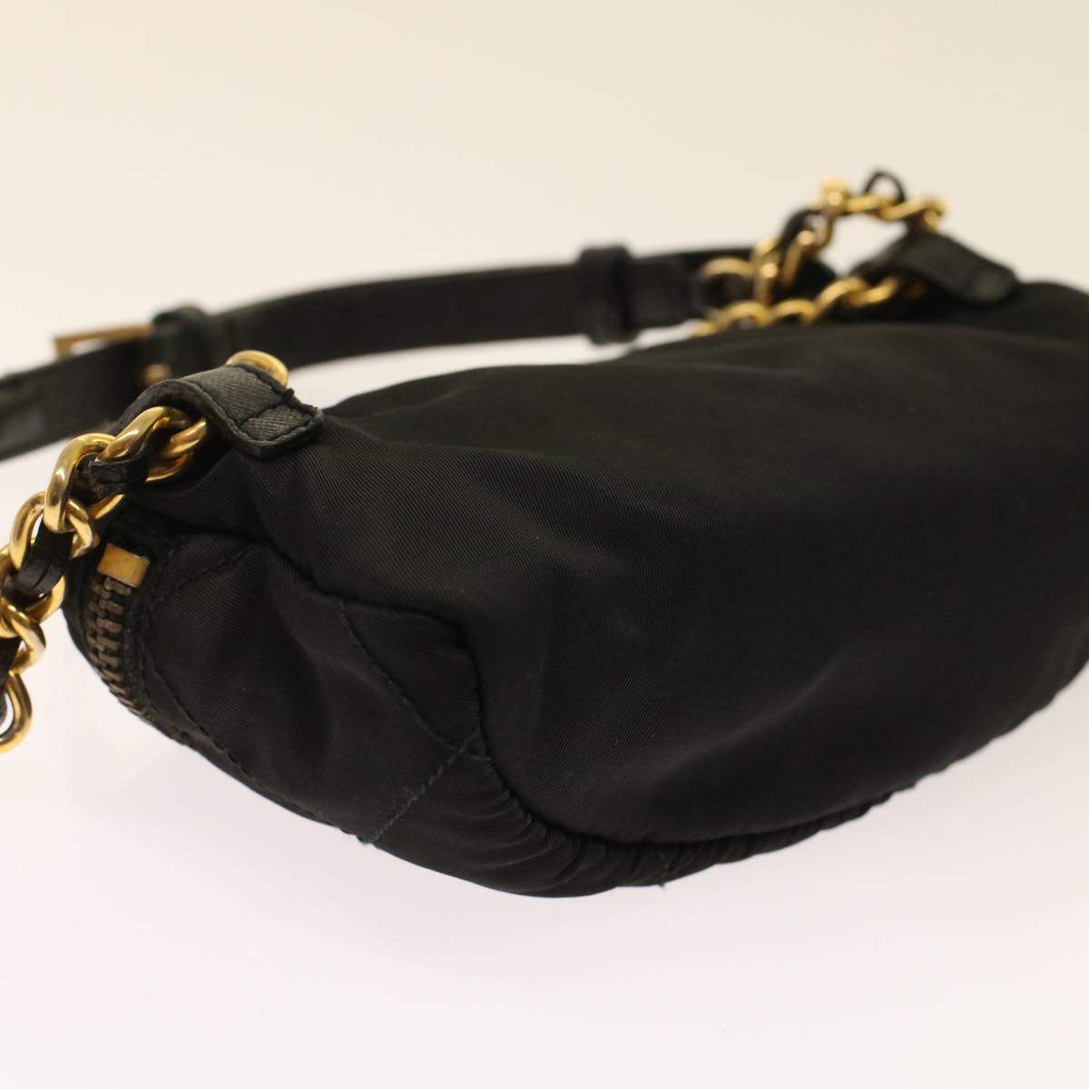 PRADA Chain Shoulder Bag Nylon Black  bs6812