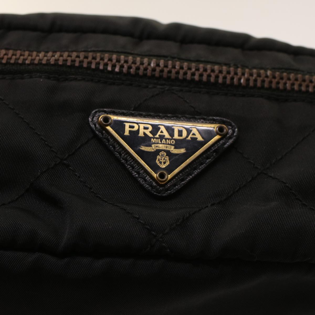 PRADA Chain Shoulder Bag Nylon Black  bs6812