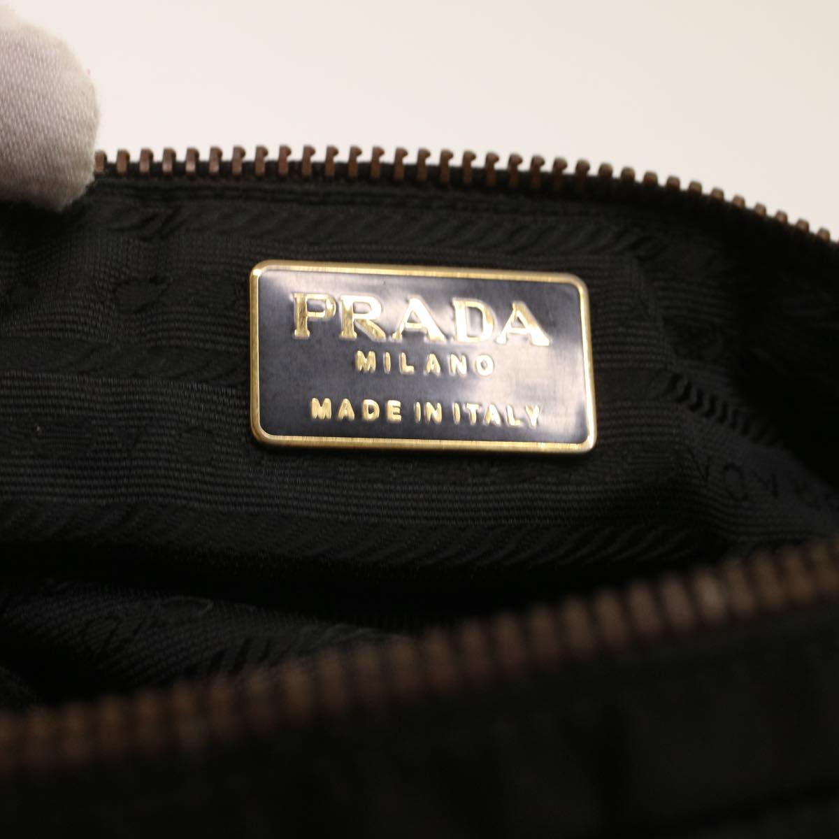 PRADA Chain Shoulder Bag Nylon Black  bs6812