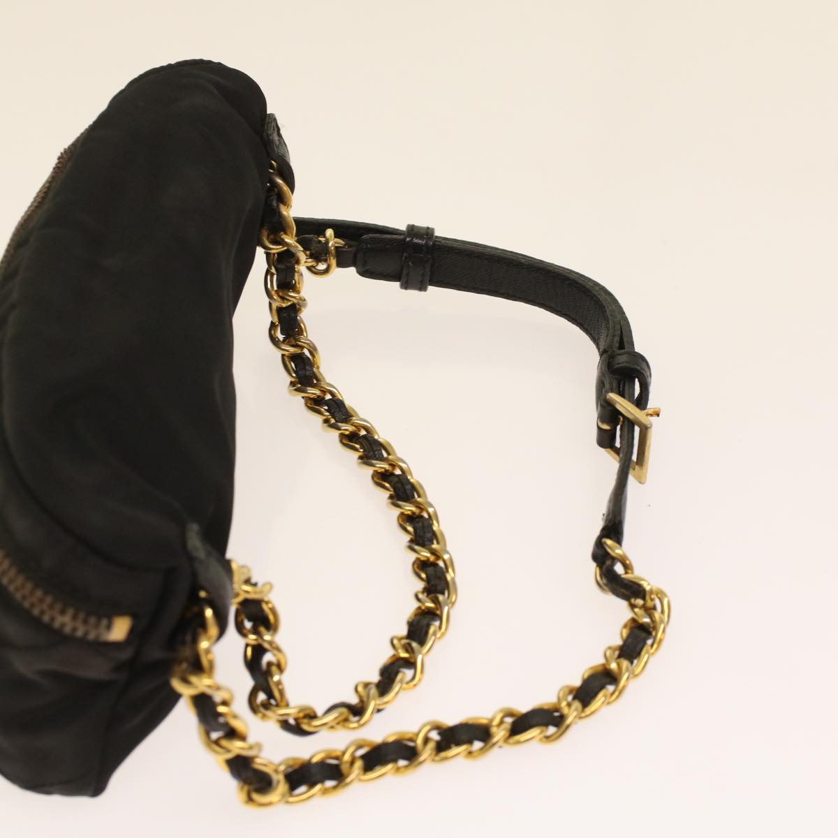 PRADA Chain Shoulder Bag Nylon Black  bs6812