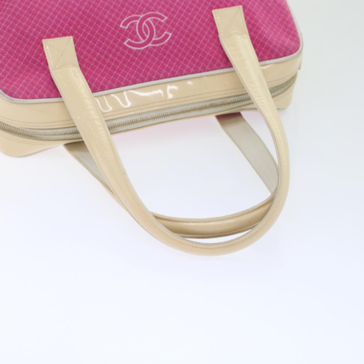 CHANEL Shoulder Bag Tweed Pink CC Auth bs6851