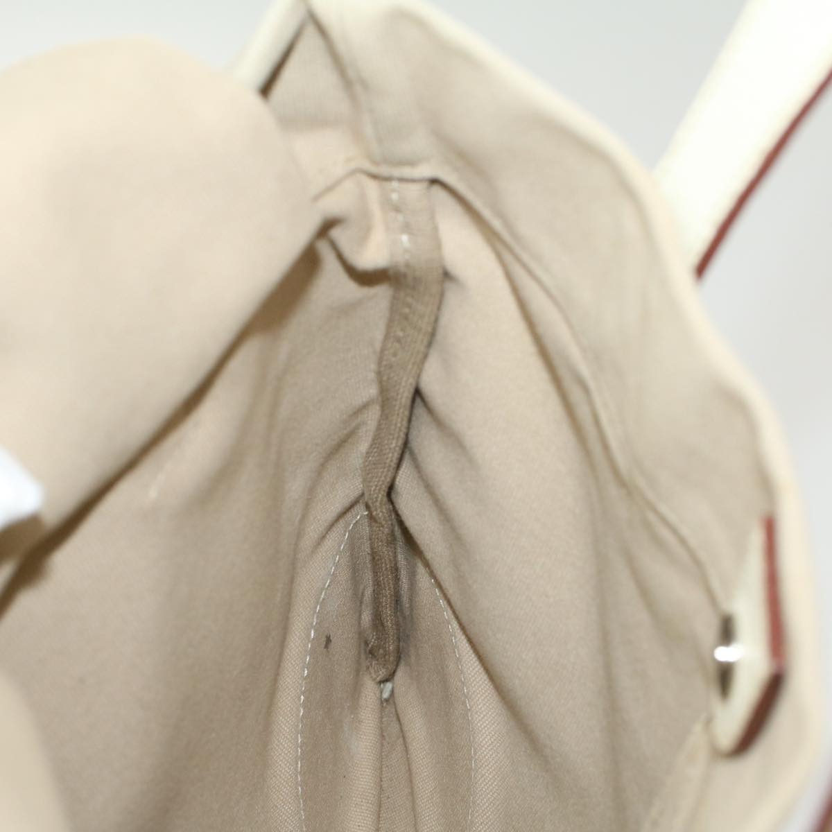 PRADA Tote Bag Canvas Leather Beige  bs7092