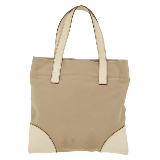 PRADA Tote Bag Canvas Leather Beige  bs7092