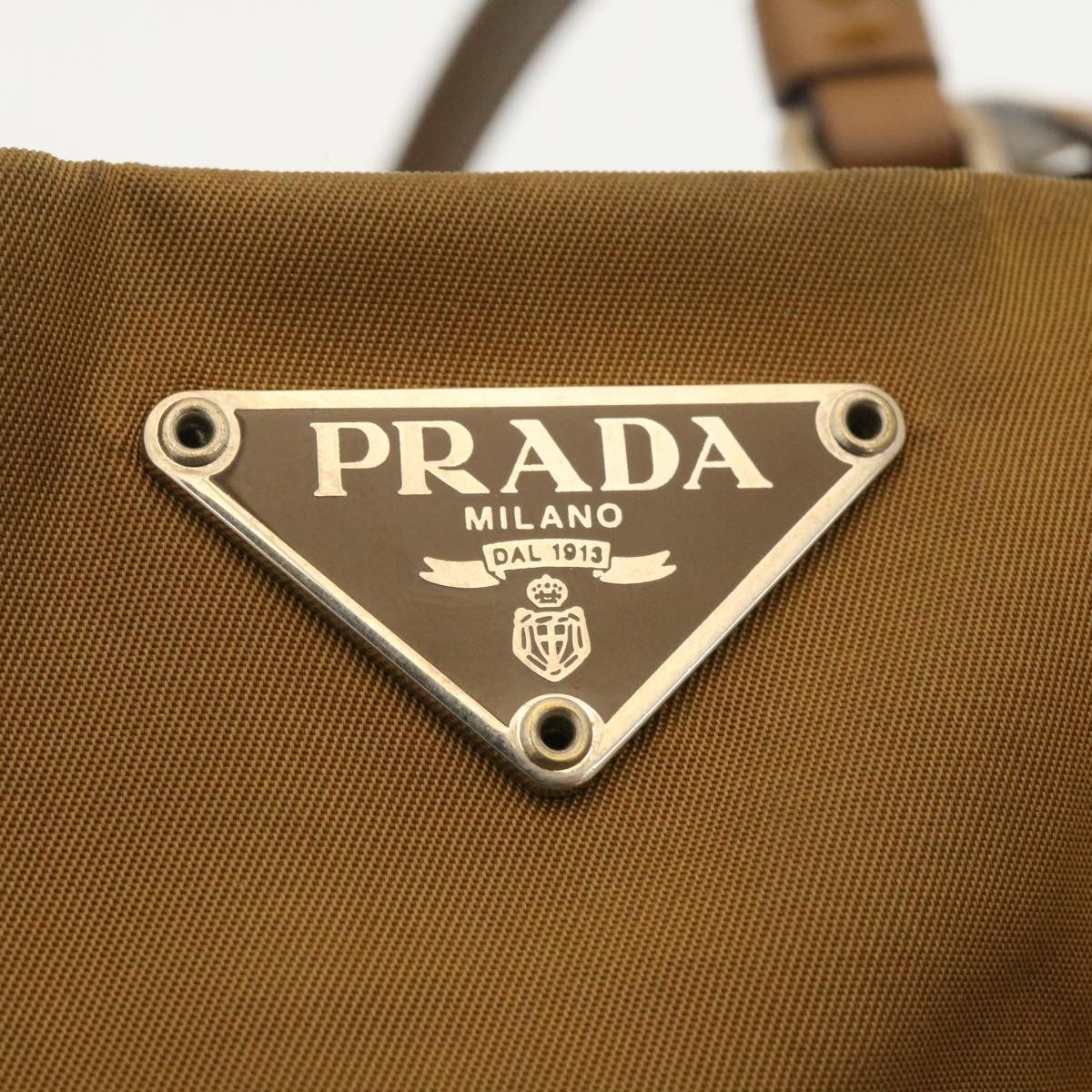 PRADA Hand Bag Nylon Brown  bs710