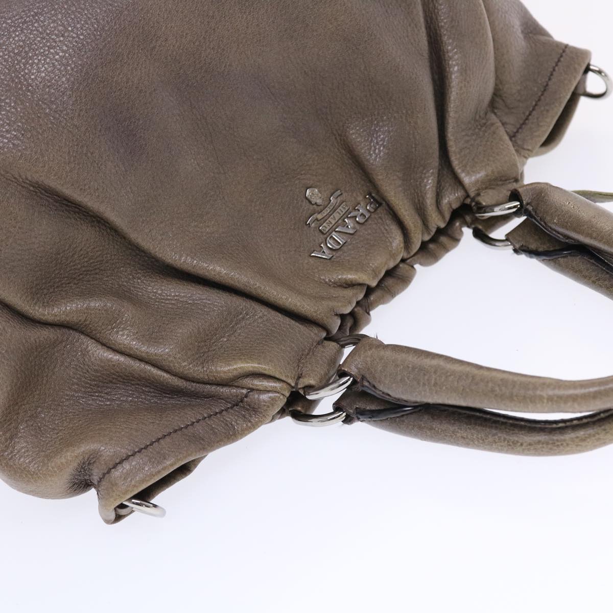 PRADA Hand Bag Leather 2way Brown  bs7151