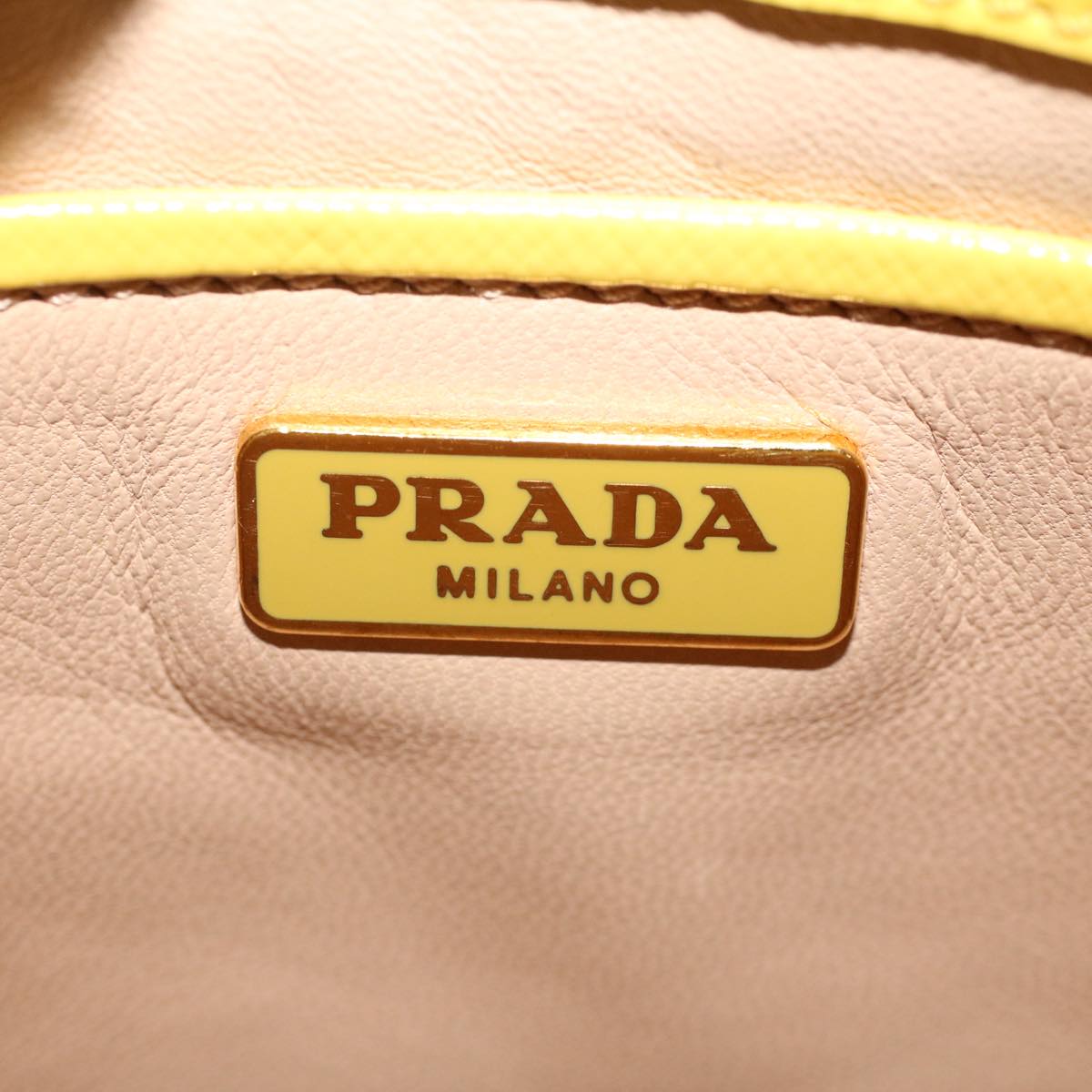 PRADA Bijoux Hand Bag Safiano leather 2way Yellow  bs7257