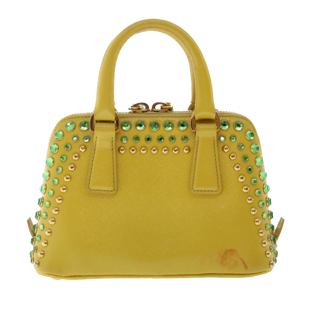 PRADA Bijoux Hand Bag Safiano leather 2way Yellow  bs7257