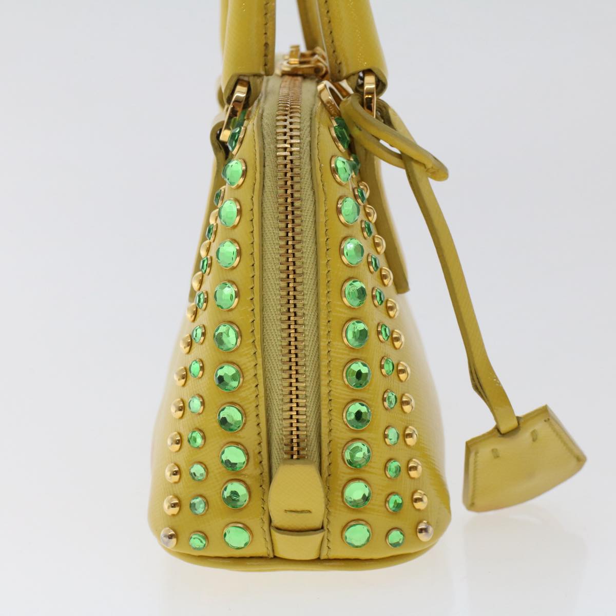 PRADA Bijoux Hand Bag Safiano leather 2way Yellow  bs7257