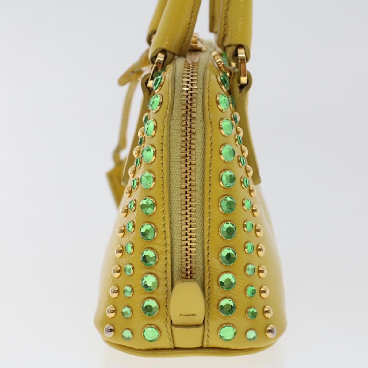 PRADA Bijoux Hand Bag Safiano leather 2way Yellow  bs7257