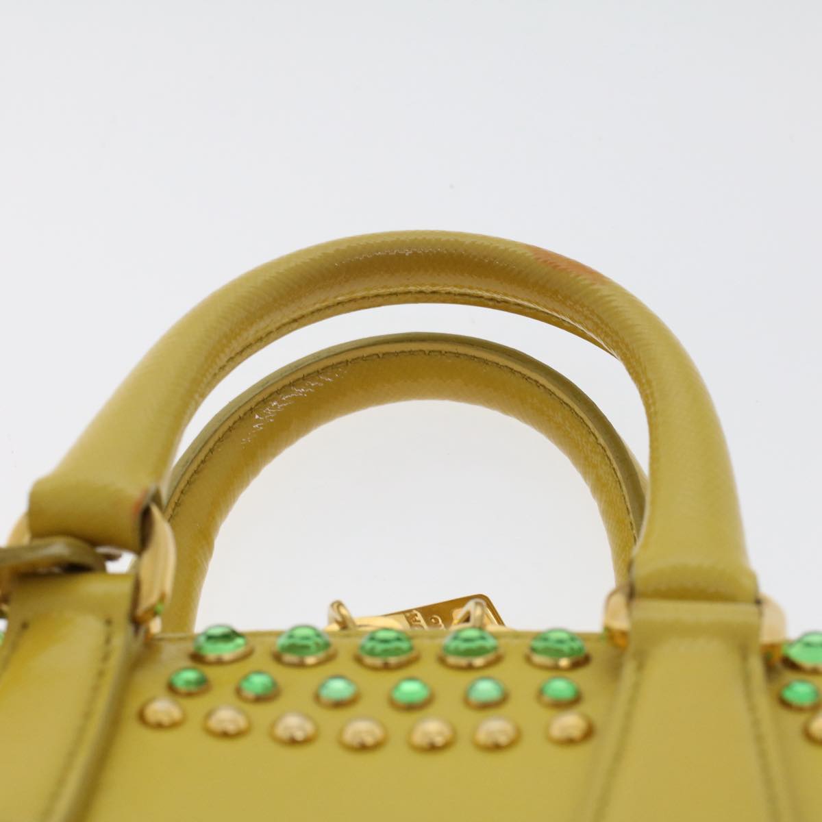 PRADA Bijoux Hand Bag Safiano leather 2way Yellow  bs7257