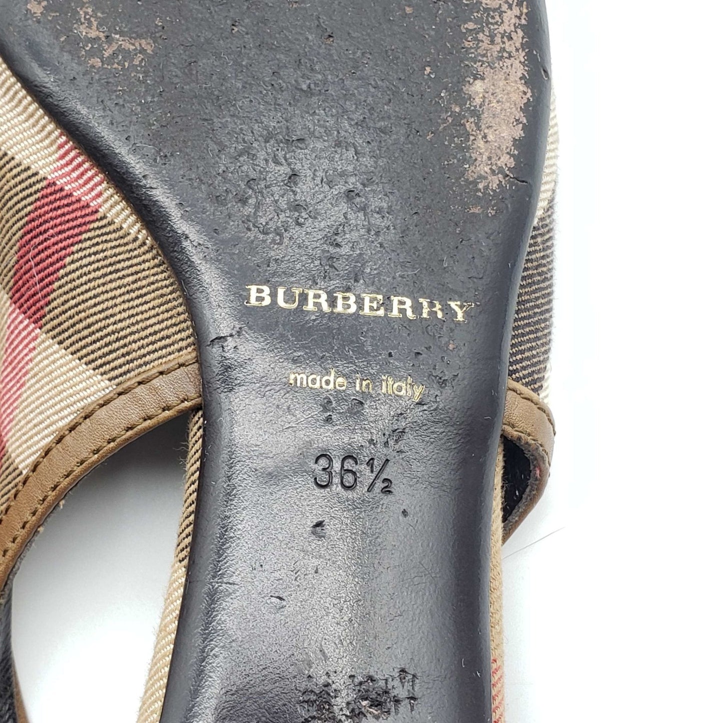 Burberry Flat Leather Brown Sandal