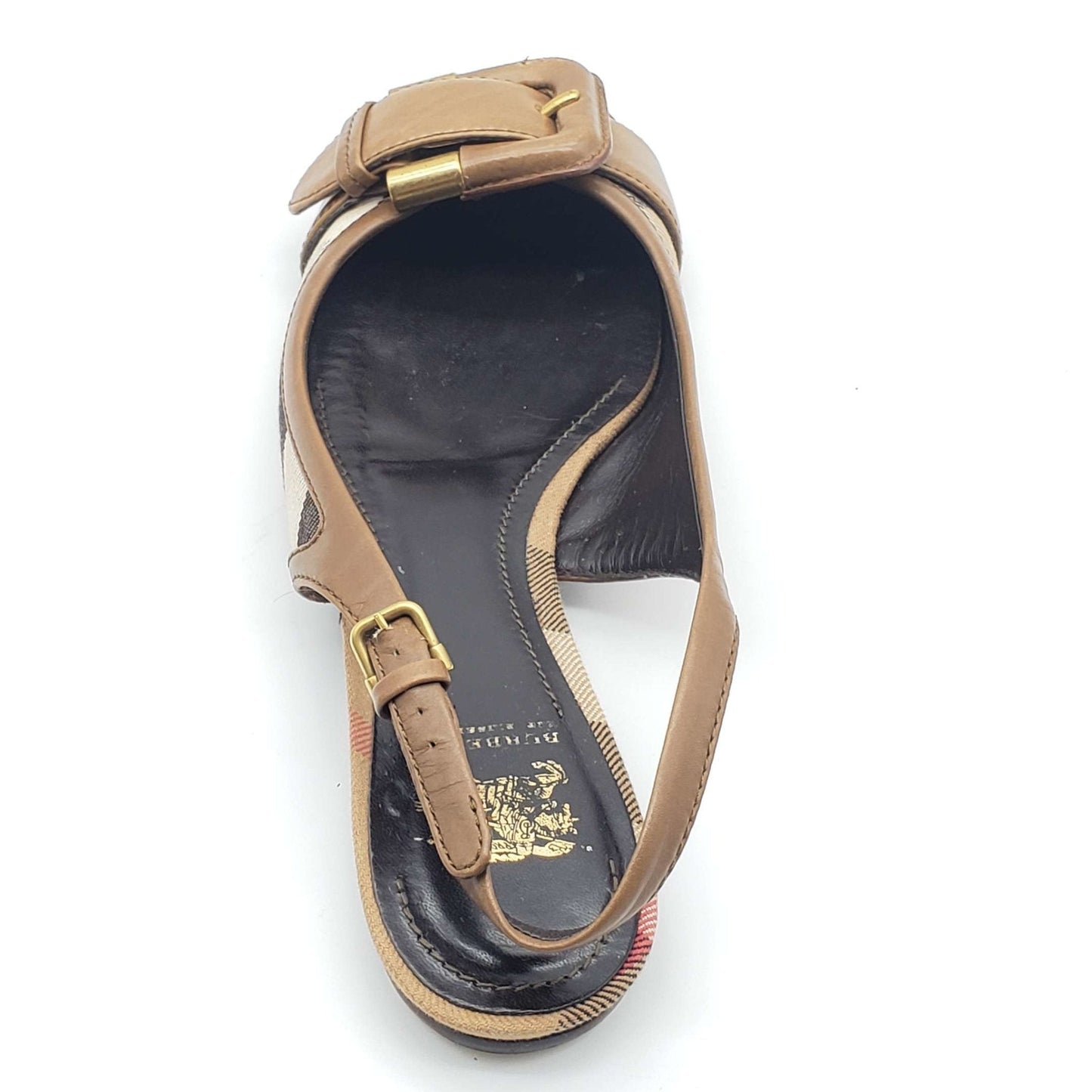 Burberry Flat Leather Brown Sandal