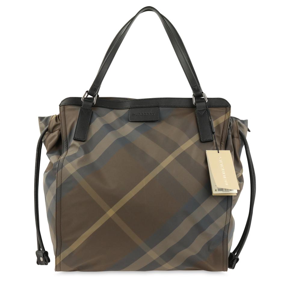 Burberry Packable Check Sm Buckleigh Brown Nylon Tote