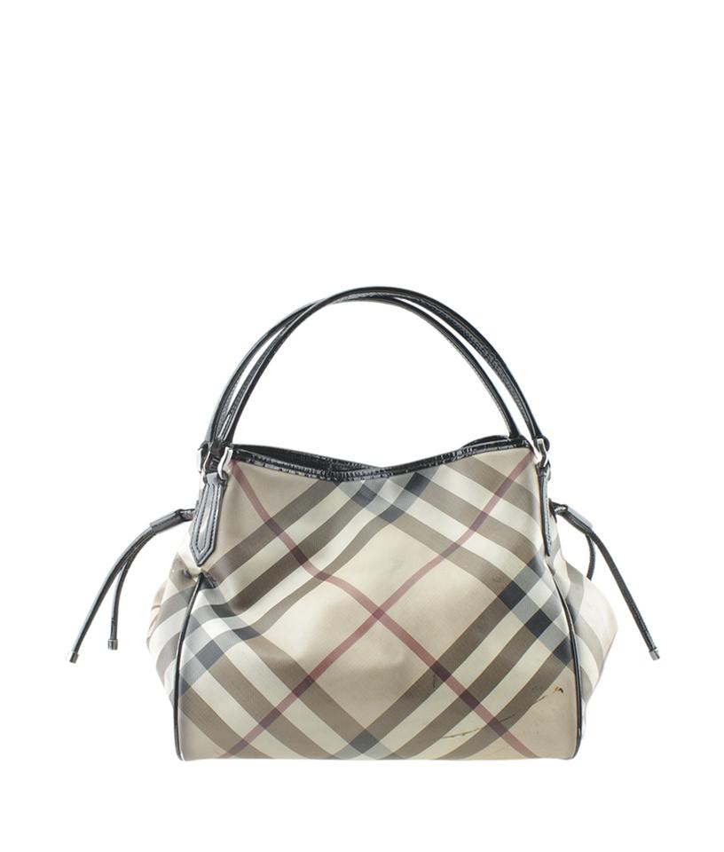 Burberry Supernova Supernova Check Beige Coated Canvas Tote