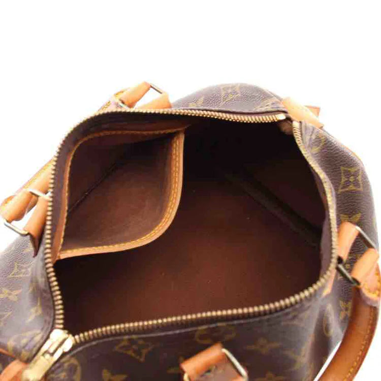 Louis Vuitton Monogram Speedy 25 Handbag, Brown, Coated Canvas