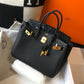 HM Birkin Black For Women Gold Toned Hardware 11.8in/30cm