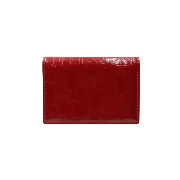 DIOR Red Oblique Patent Leather Wallet