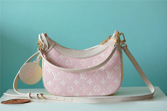 LV Bagatelle BB Monogram Empreinte Beige / Pink / Yellow For Women, Shoulder And Crossbody Bags 22cm/8.7in LV M46113