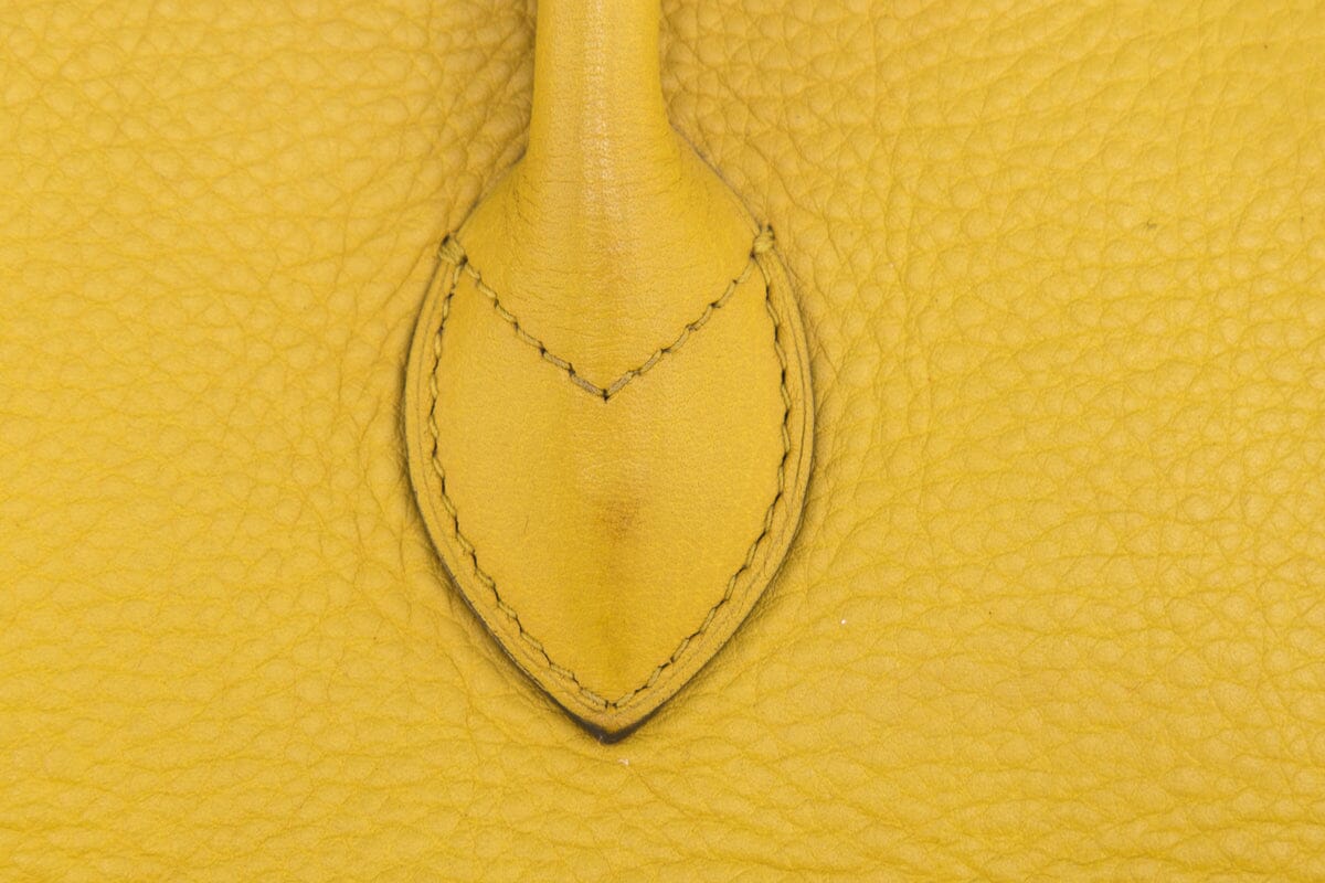 Louis Vuitton Maroquinerie Triangle Yellow Grained Leather Handbag