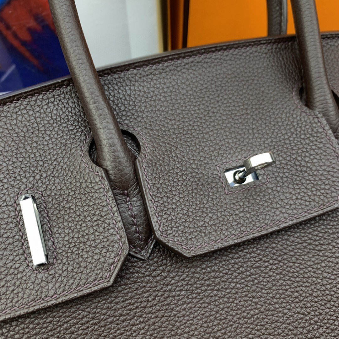 HM Birkin 30 Togo Dark Grey Bag Silver Hardware For Women, Womenâ€™s Handbags 11.8in/30cm