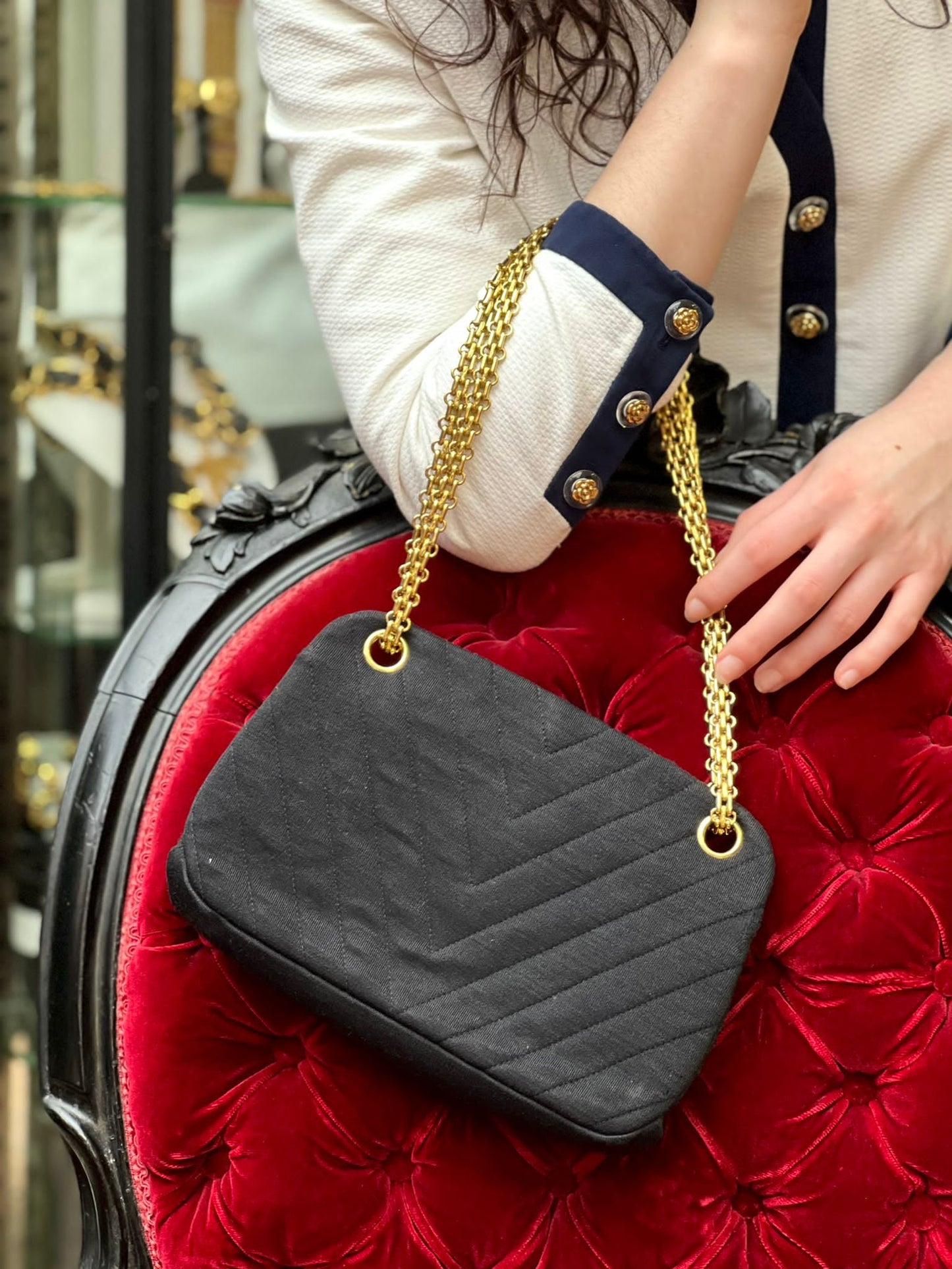 Sac en jersey noir Chanel