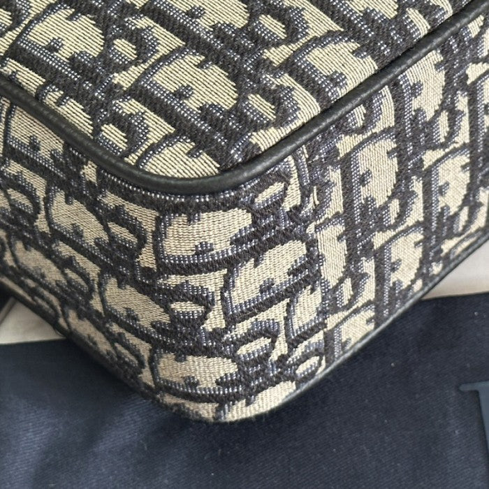 Dior Maxi Safari Bag with Strap Beige and Black Dior Oblique Jacquard