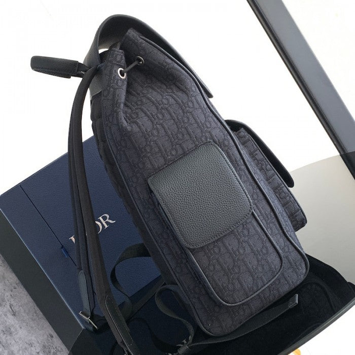 Dior Saddle Backpack Black Dior Oblique Jacquard