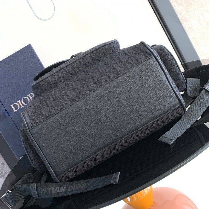 Dior Saddle Backpack Black Dior Oblique Jacquard