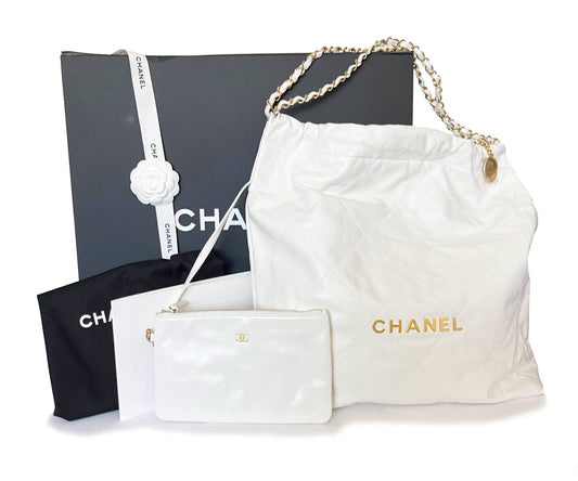 CHANEL 22 Brand New White Large Tote Shoulder Bag