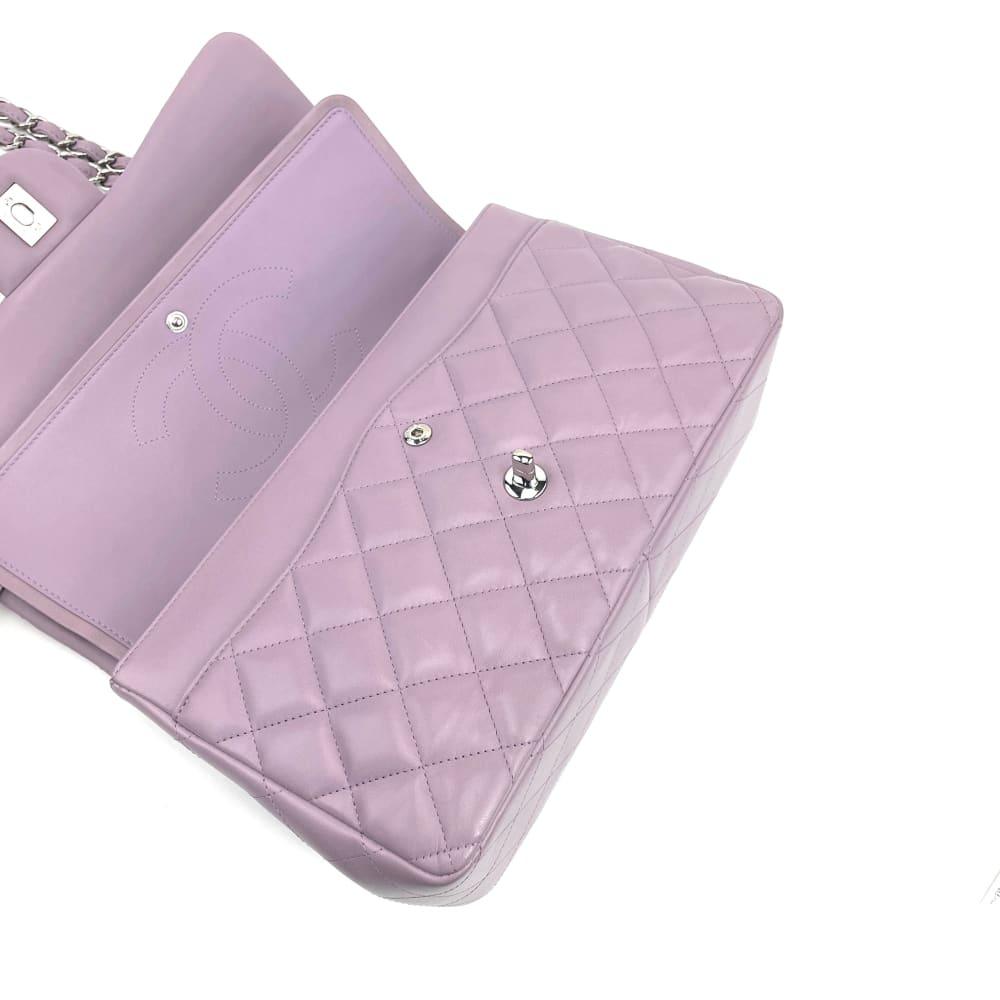 CHANEL Classic Jumbo Double Flap Lambskin Bag- Light Purple