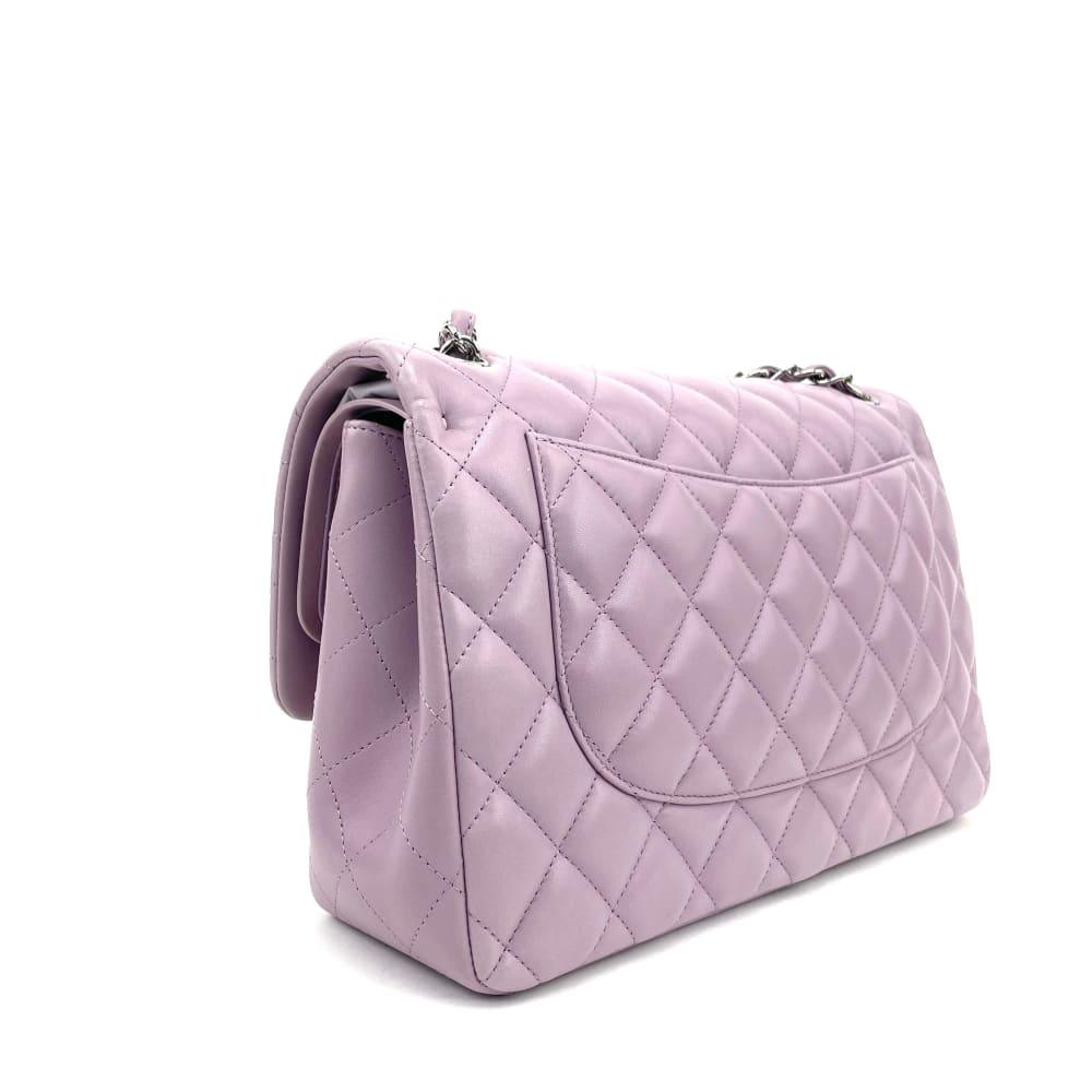 CHANEL Classic Jumbo Double Flap Lambskin Bag- Light Purple