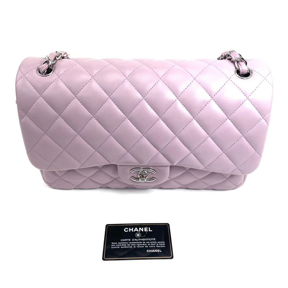 CHANEL Classic Jumbo Double Flap Lambskin Bag- Light Purple