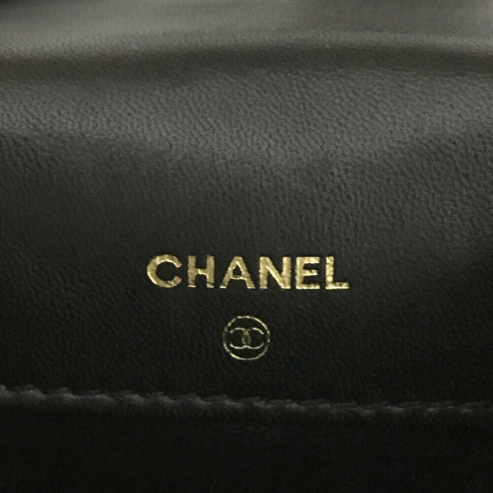 CHANEL Quilted Matelasse CC Logo Lambskin Chain Crossbody Bag