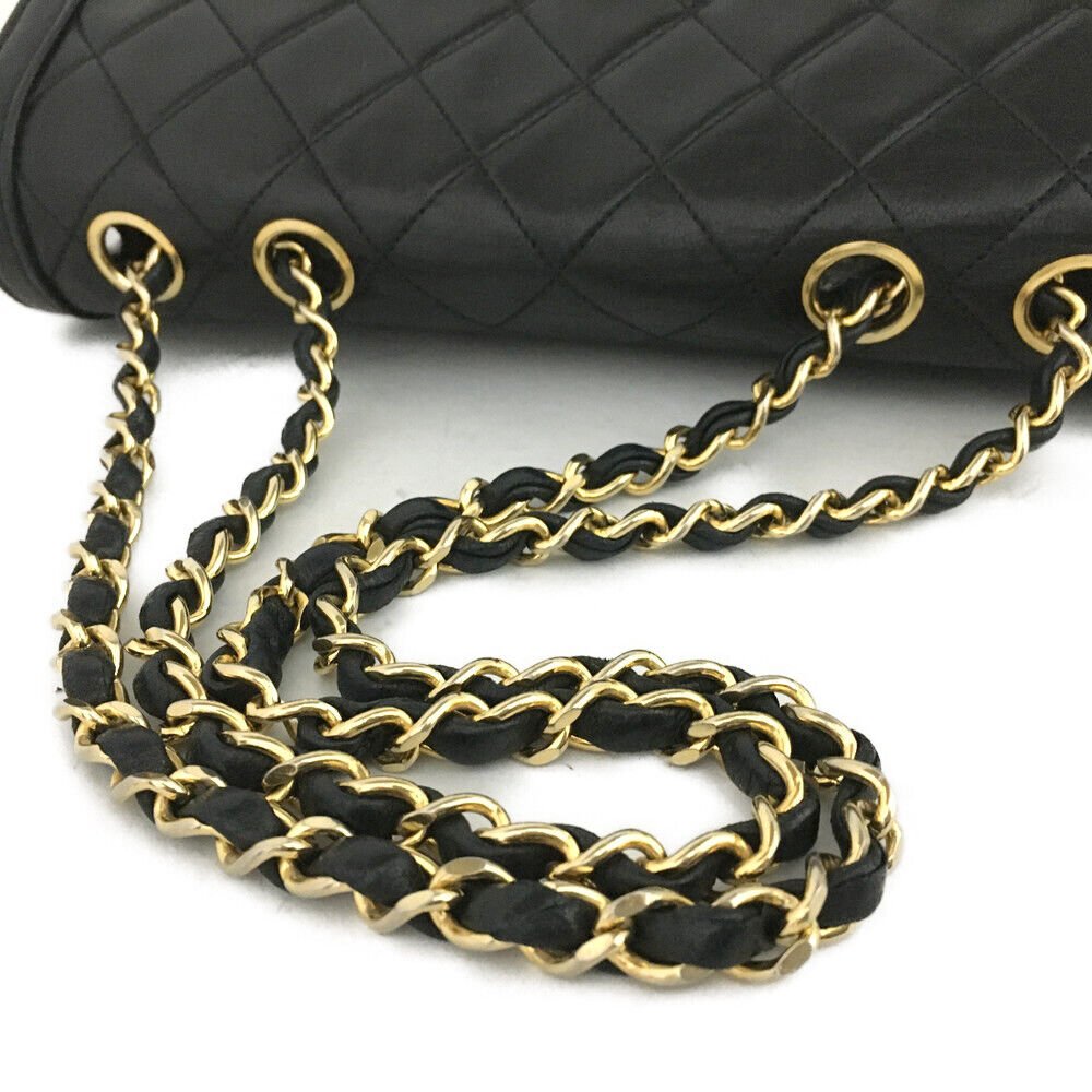 CHANEL Quilted Matelasse CC Logo Lambskin Chain Shoulder Bag