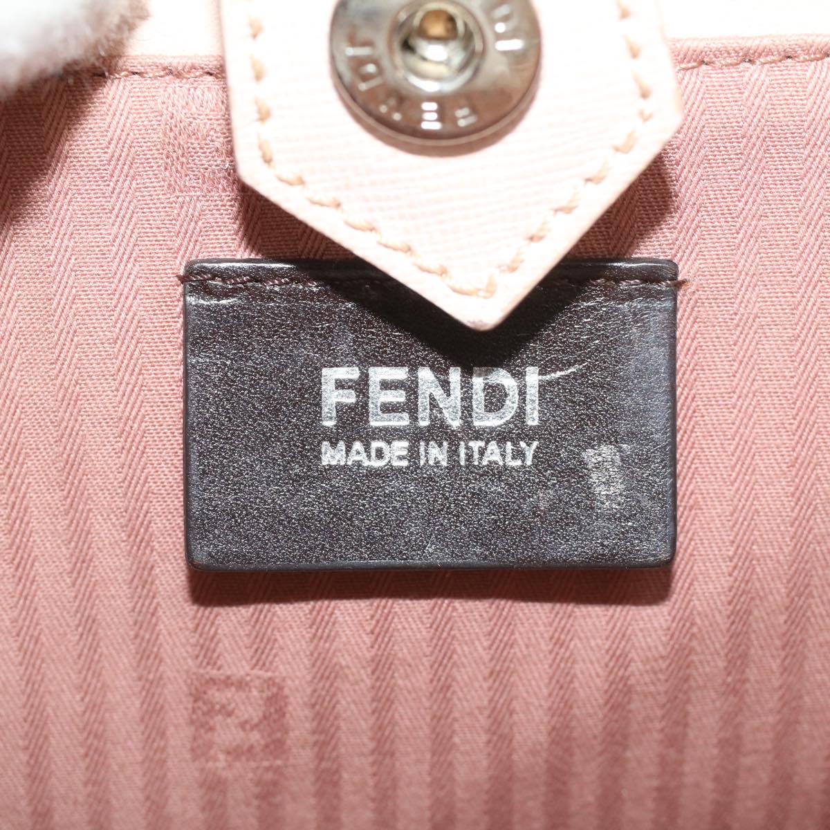 FENDI Hand Bag Leather Pink Silver beige  cl260