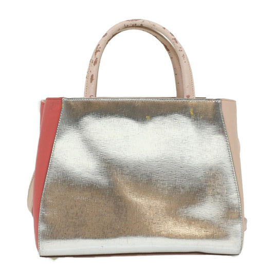 FENDI Hand Bag Leather Pink Silver beige  cl260