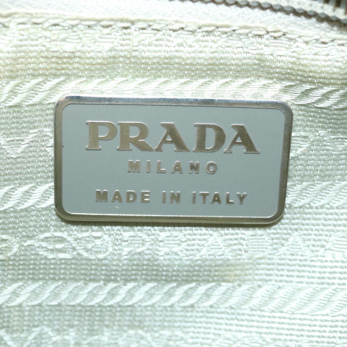 PRADA  Sports Shoulder Bag Patent Leather Silver  cl293