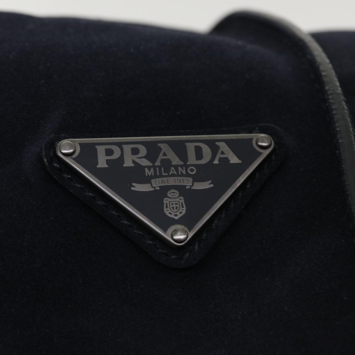 PRADA Tote Bag Suede 2way Navy  cl300