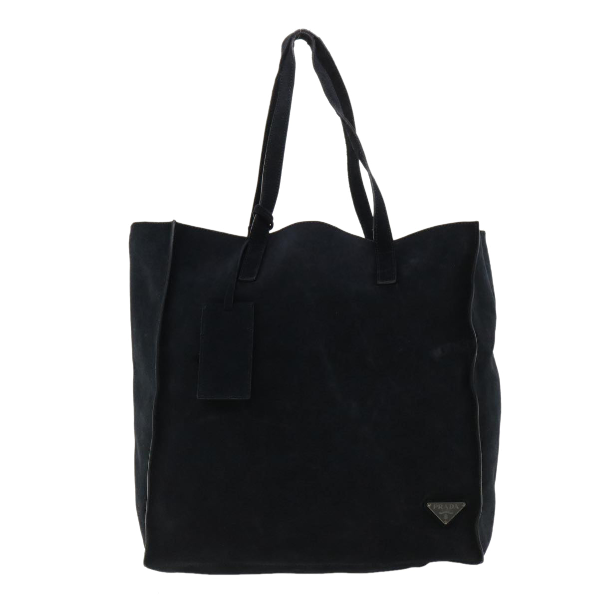 PRADA Tote Bag Suede 2way Navy  cl300