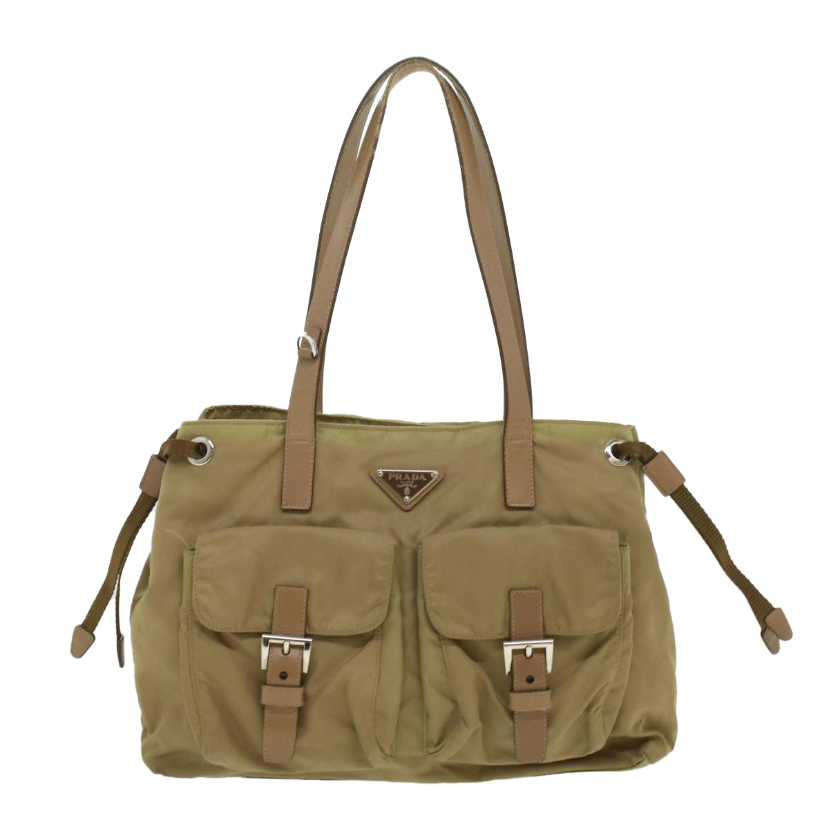 PRADA Shoulder Bag Nylon Khaki  cl322