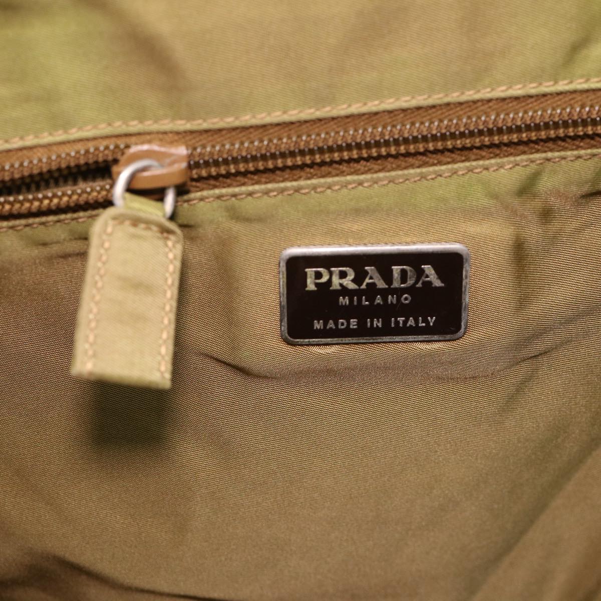 PRADA Hand Bag Nylon Khaki  cl412