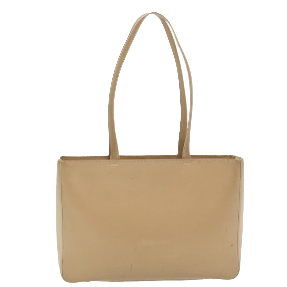 PRADA Shoulder Bag Leather Beige  cl476