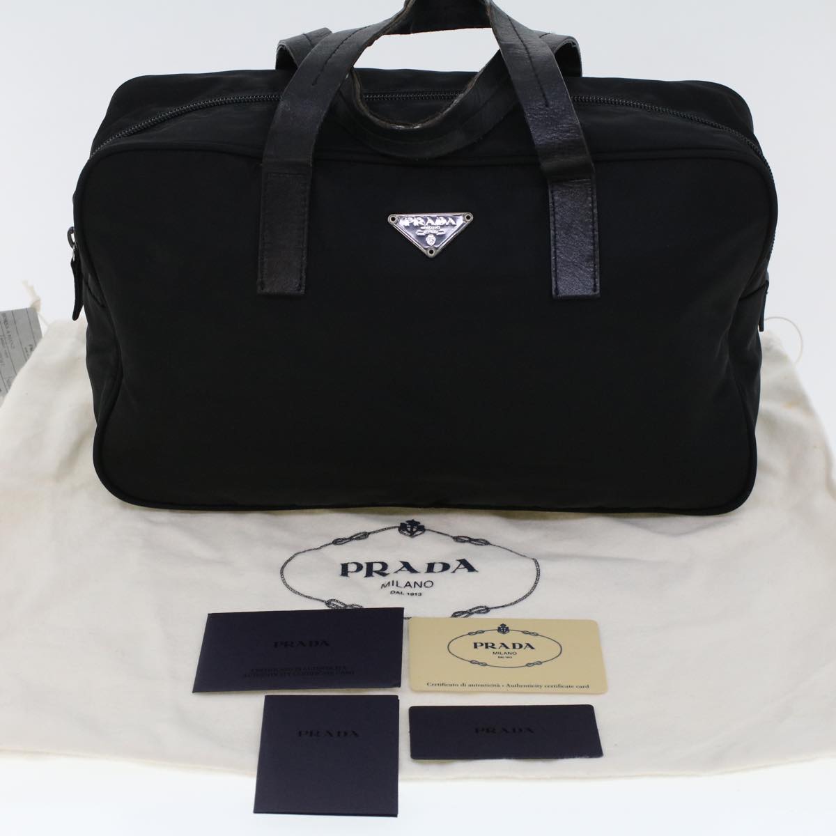 PRADA Hand Bag Nylon Black  cl532