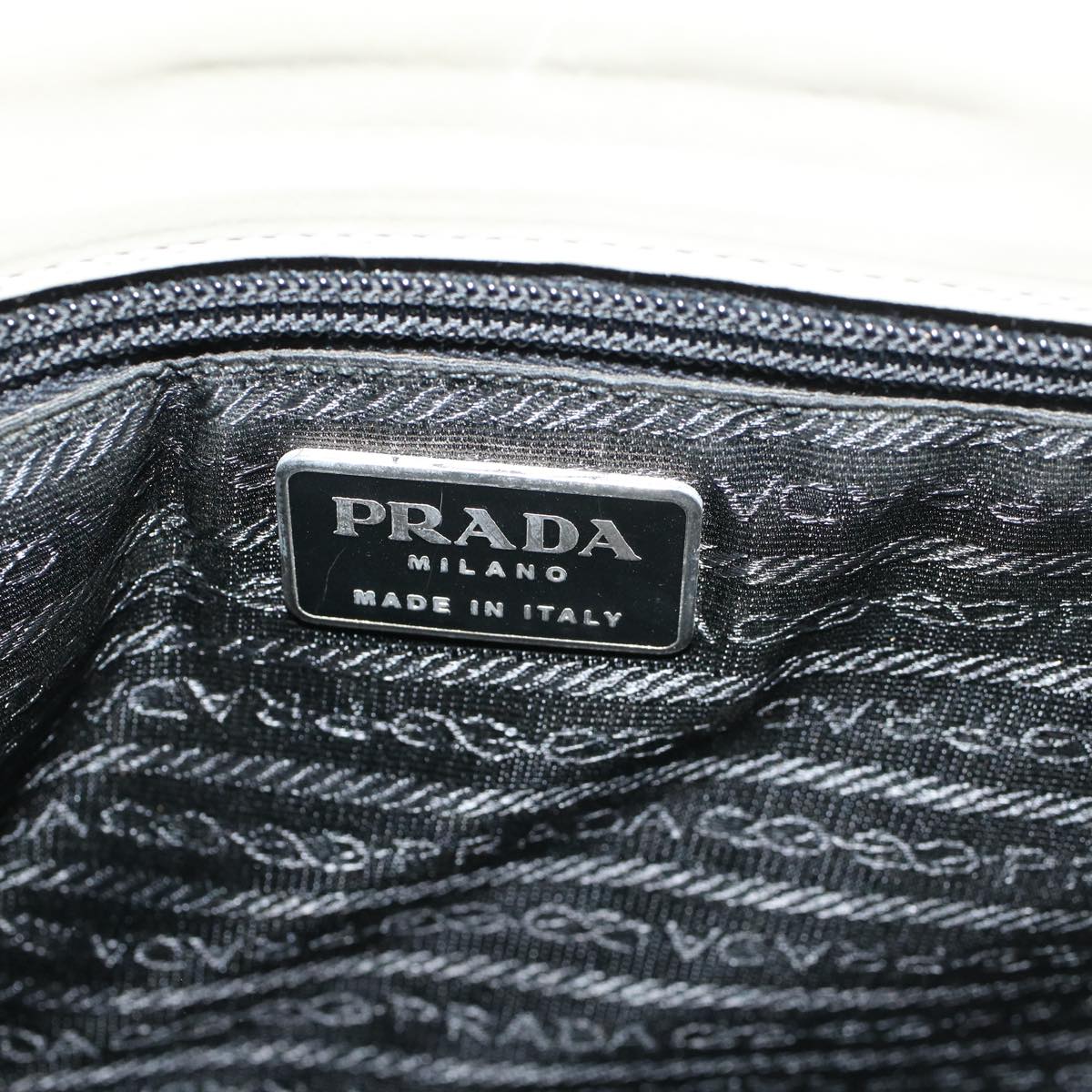 PRADA Shoulder Bag Leather Gray  cl555