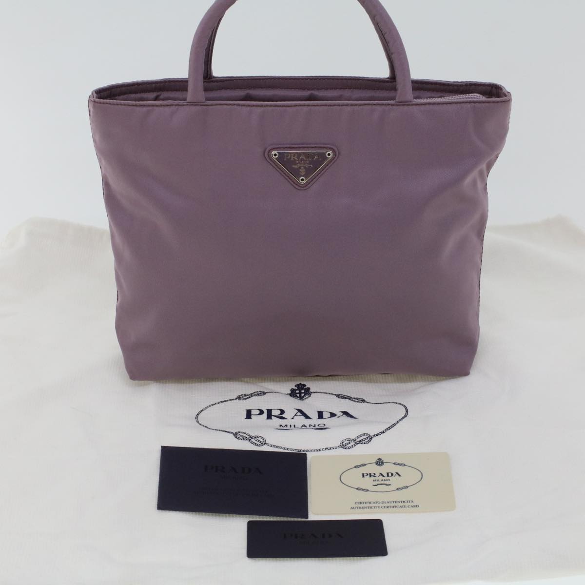 PRADA Hand Bag Nylon Purple  cl574