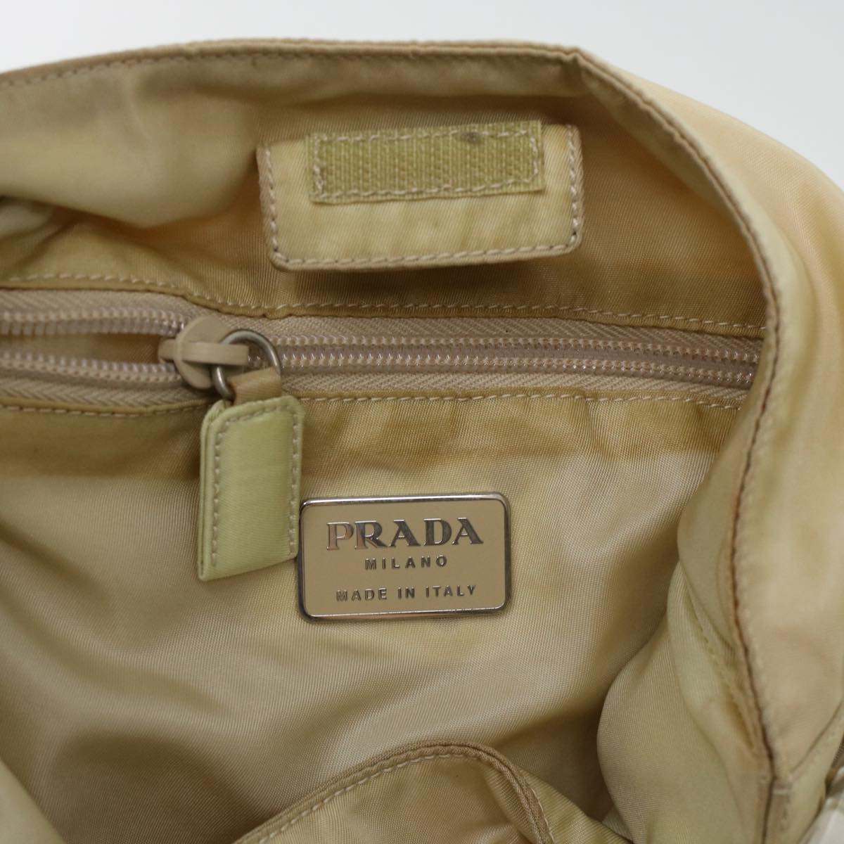 PRADA Shoulder Bag Nylon Beige  cl581